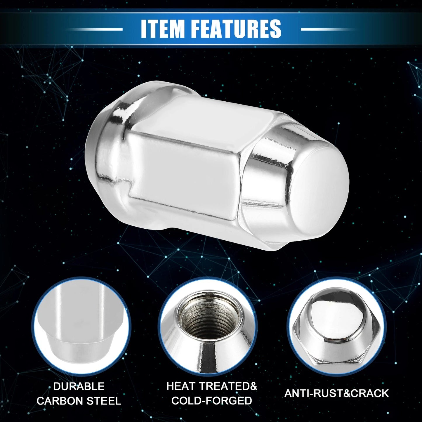 5pcs Wheel Lug Nuts for Ford Explorer, Lincoln MKS (1/2-20)