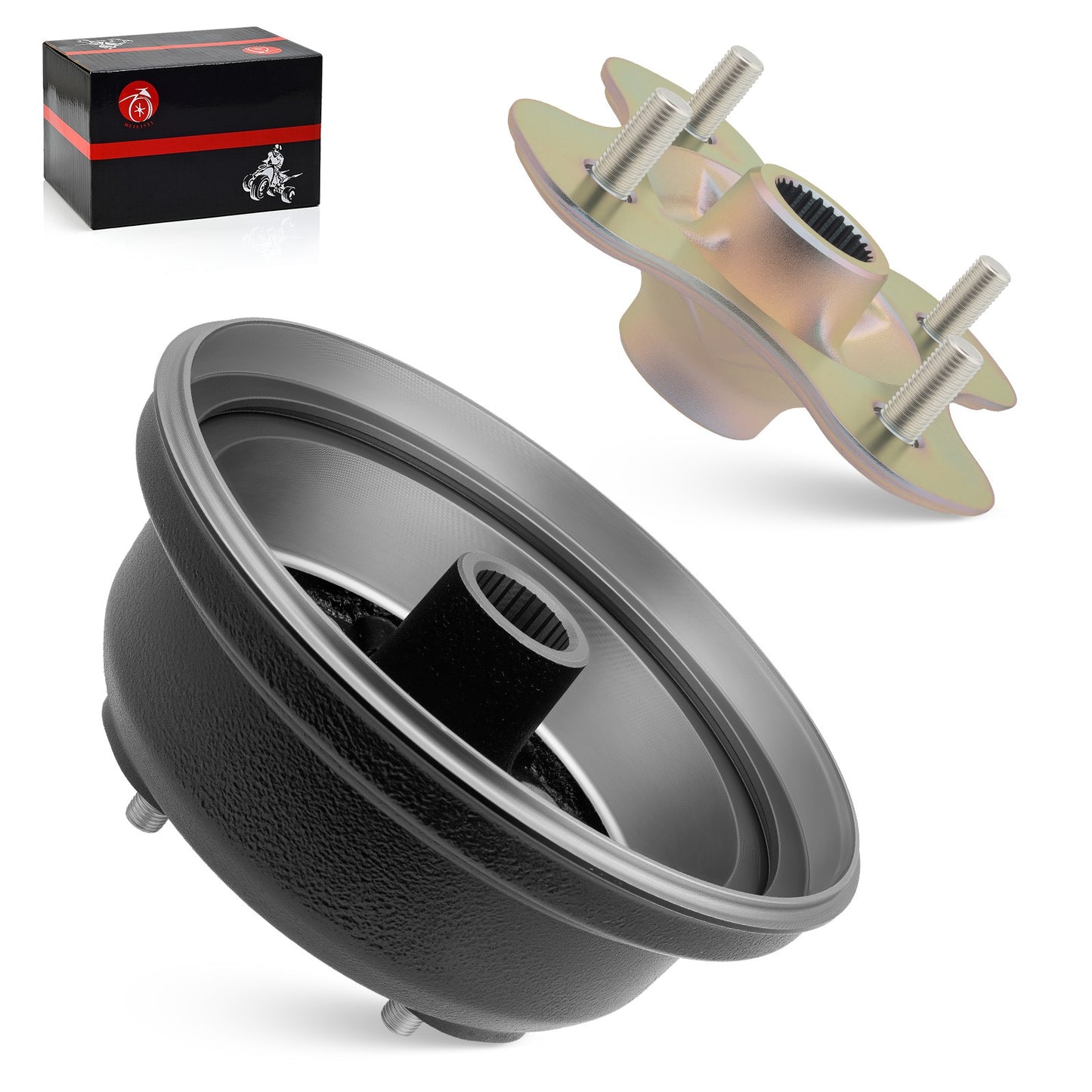 Rear Brake Drum and Wheel Hub Set for Yamaha Kodiak 400 (1993–1999)