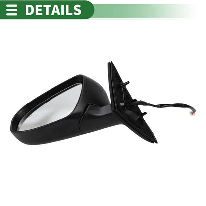 Left Side Door Mirror for Toyota Camry (2012–2014) Manual Folding Gloss Black