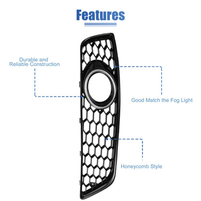 Pair P0807682J Fog Light Grille Covers for Audi A3 8P (2009–2013)