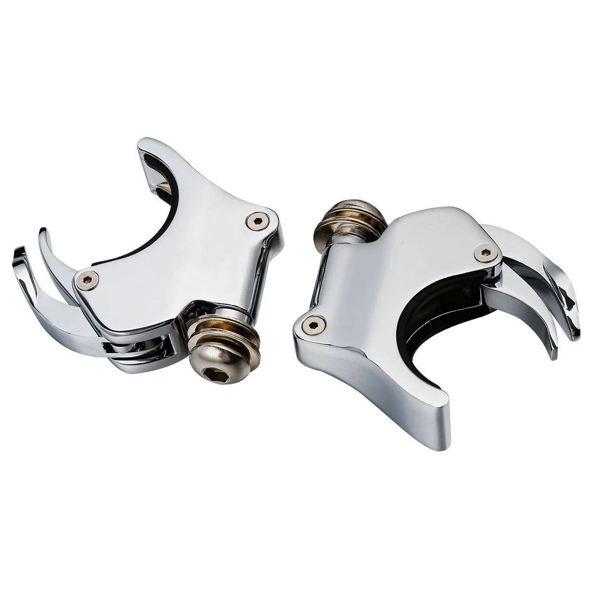 3x 39-49mm Quick Release Chrome Windshield Clamps for Harley Dyna Sportster