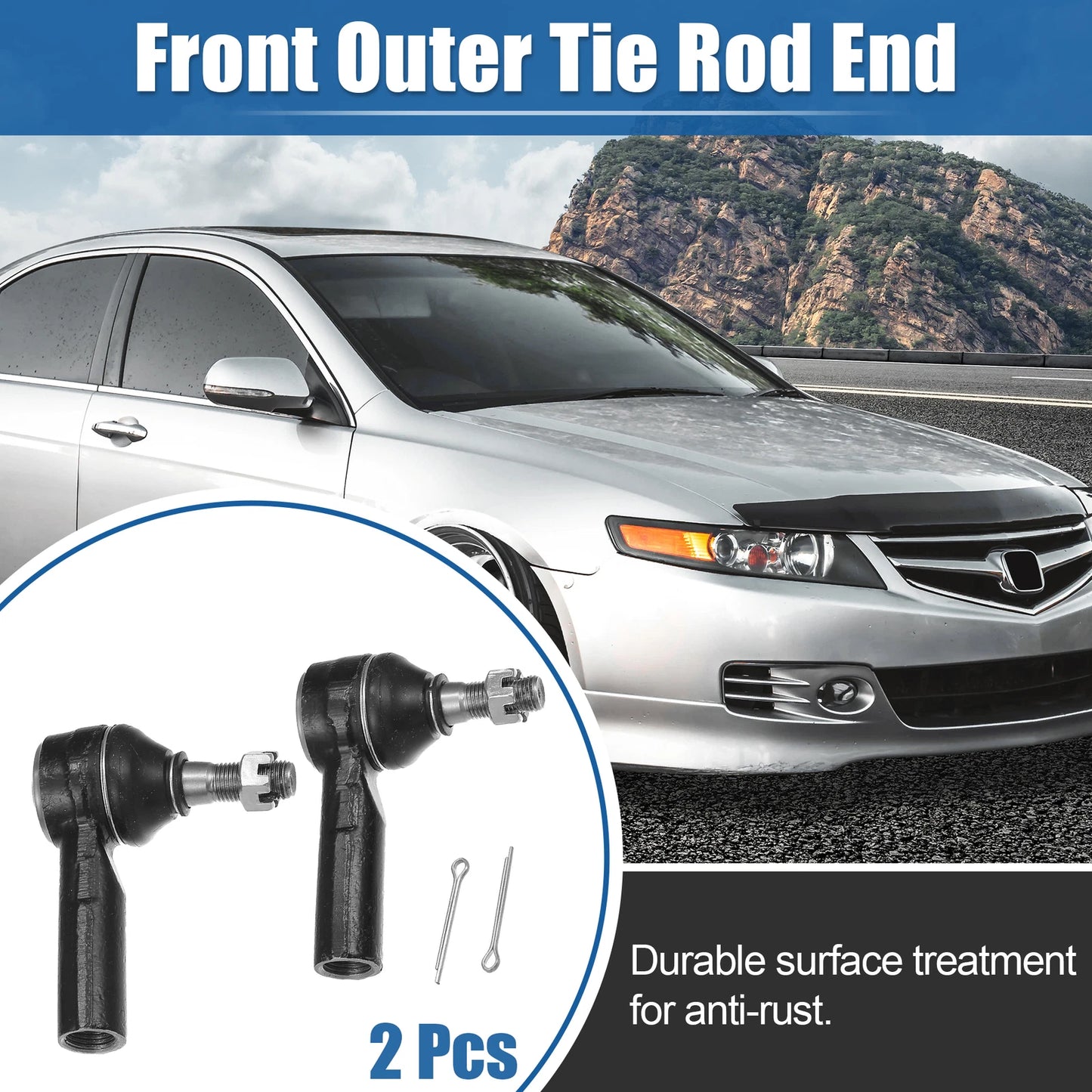 2X Front Outer Tie Rod End Links ES3713 for Toyota Matrix (2003–2008)