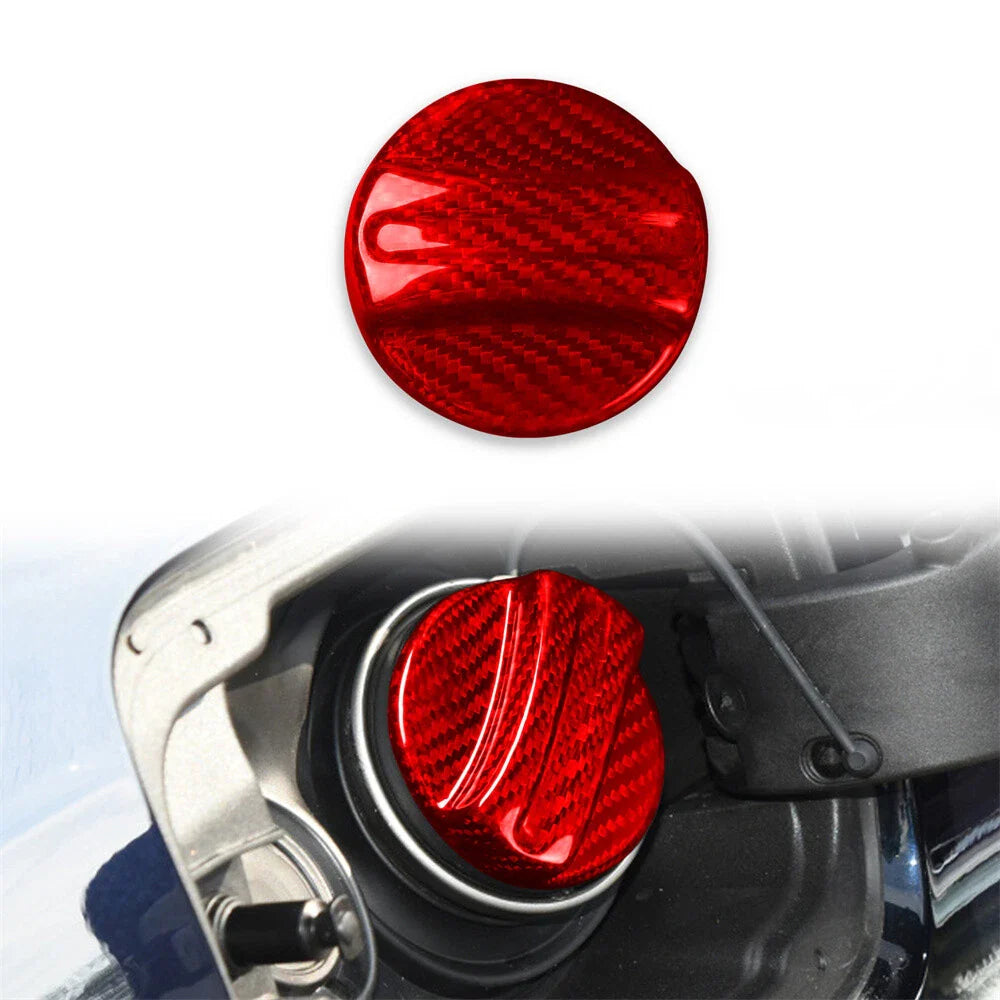Real Carbon Fiber Gas Fuel Cap Cover Red x1 for BMW 5 Series M5 (2011-2020)