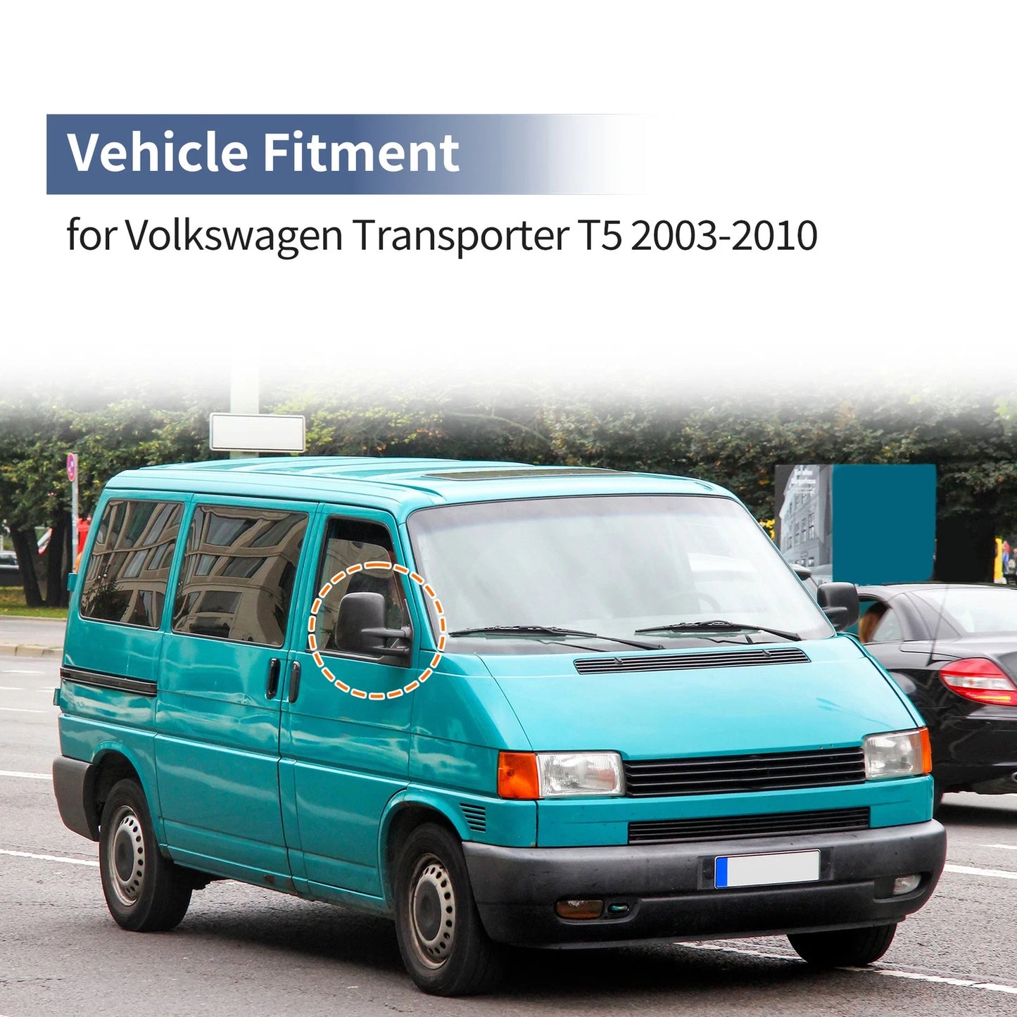 Mirror Cover Cap Replacement Set of 2 for Volkswagen Transporter