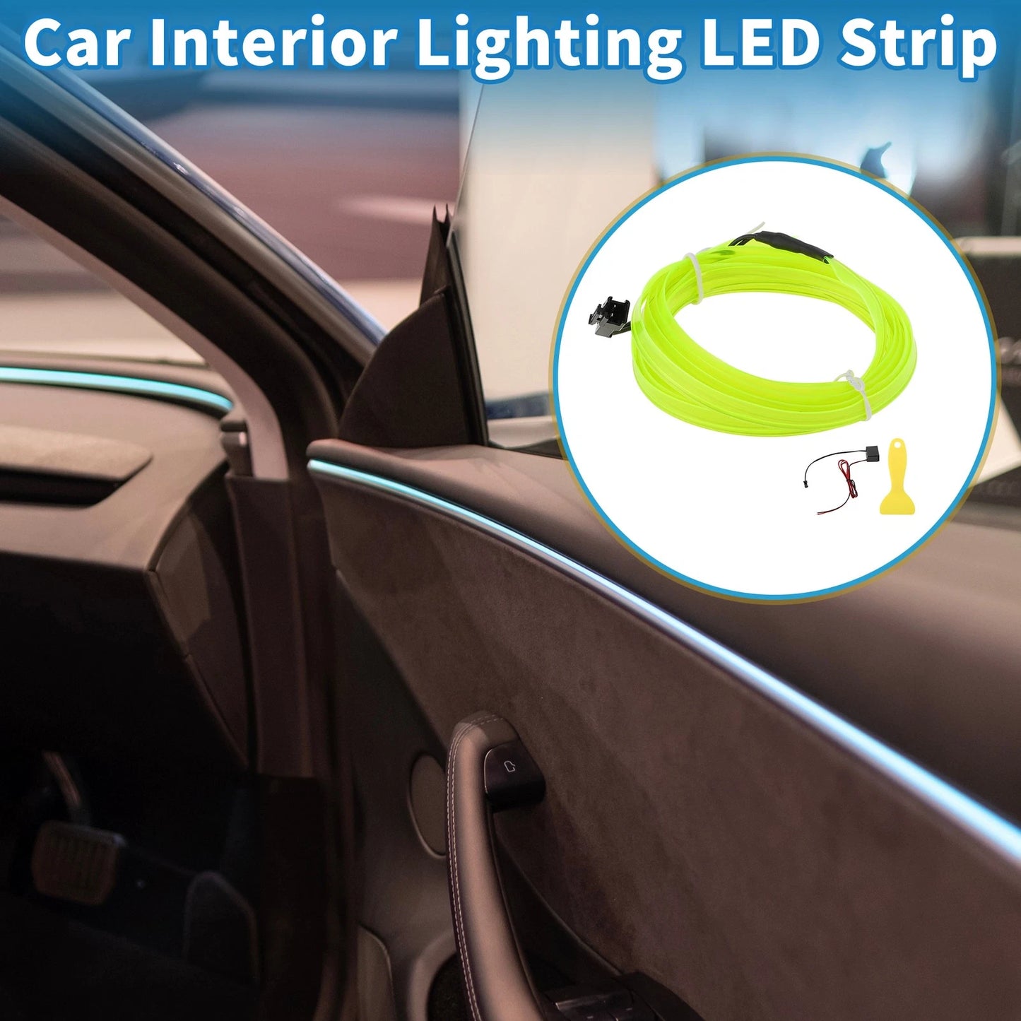 2m LED Strip Lighting for Car Decoration (12V) Fluorescent Green