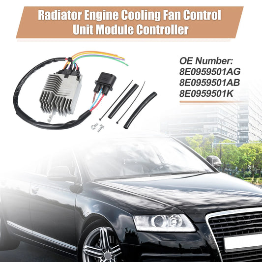 Set of 2 Engine Cooling Fan Control Module for Audi A4 1.8L 3.0L (2002–2005)