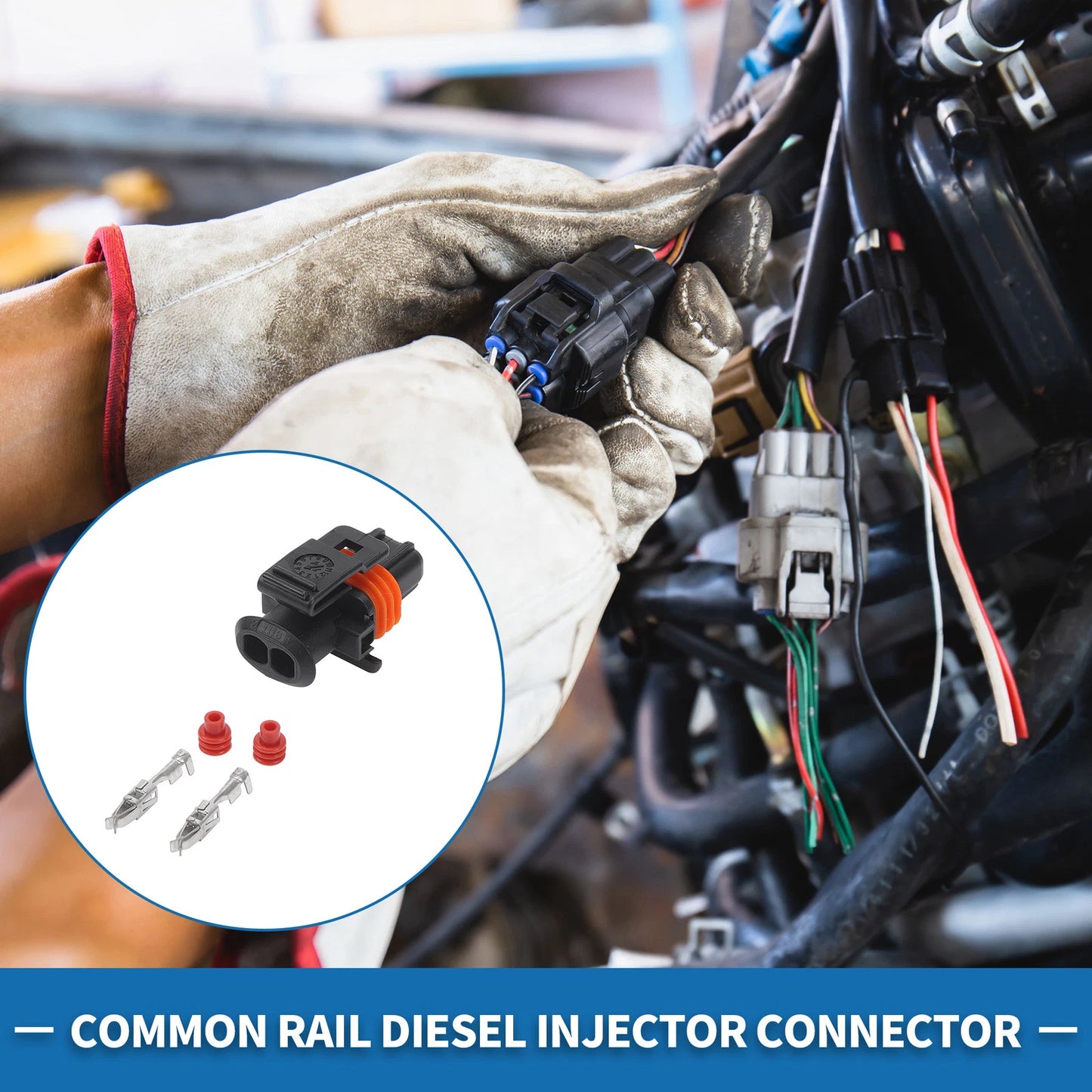 2 Pin Common Rail Diesel Injector Connector for Mercedes-Benz (No. 7703297953)