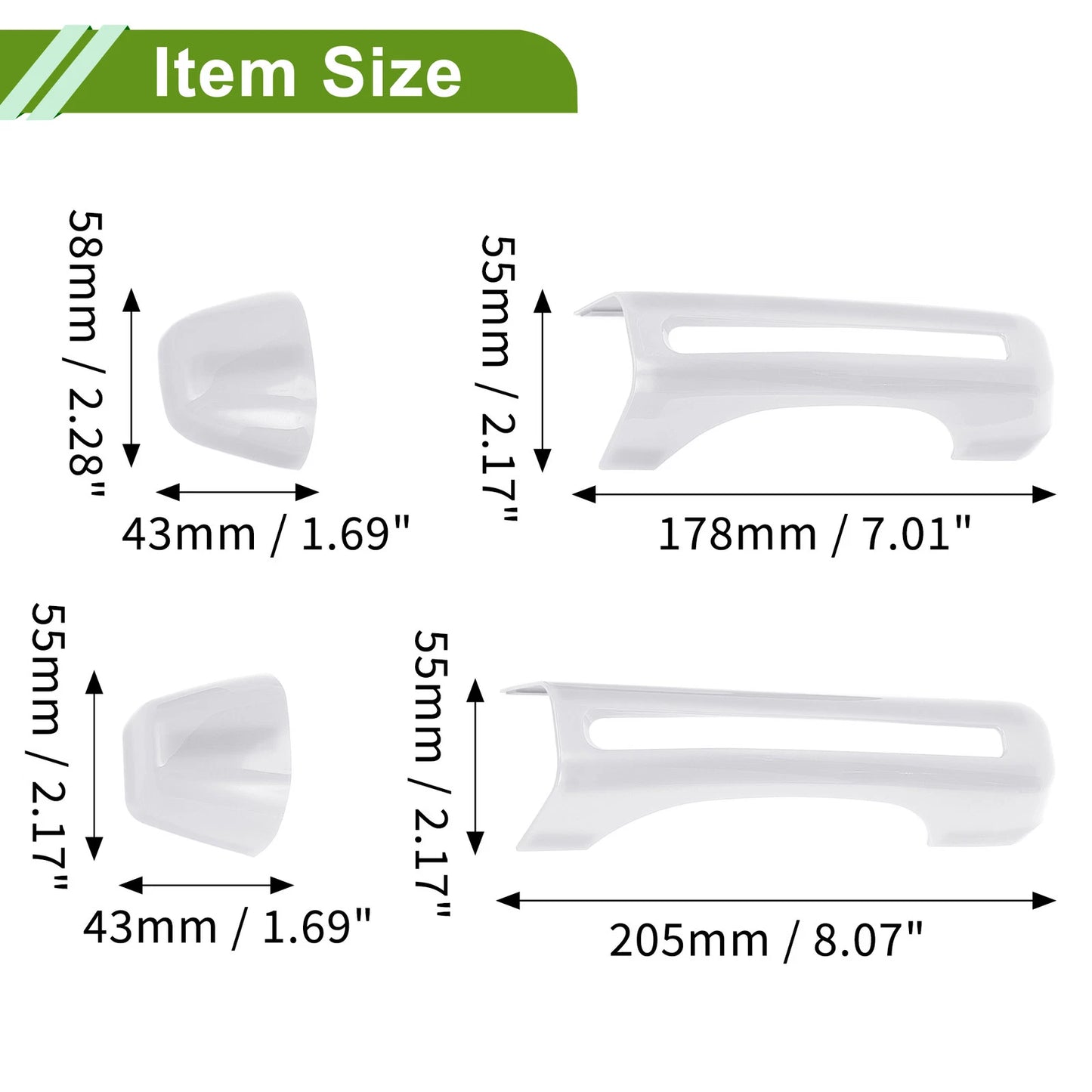 Set of 1 Decorative Door Handle Cover for Jeep Wrangler JL JLU (2018–2022) White ABS