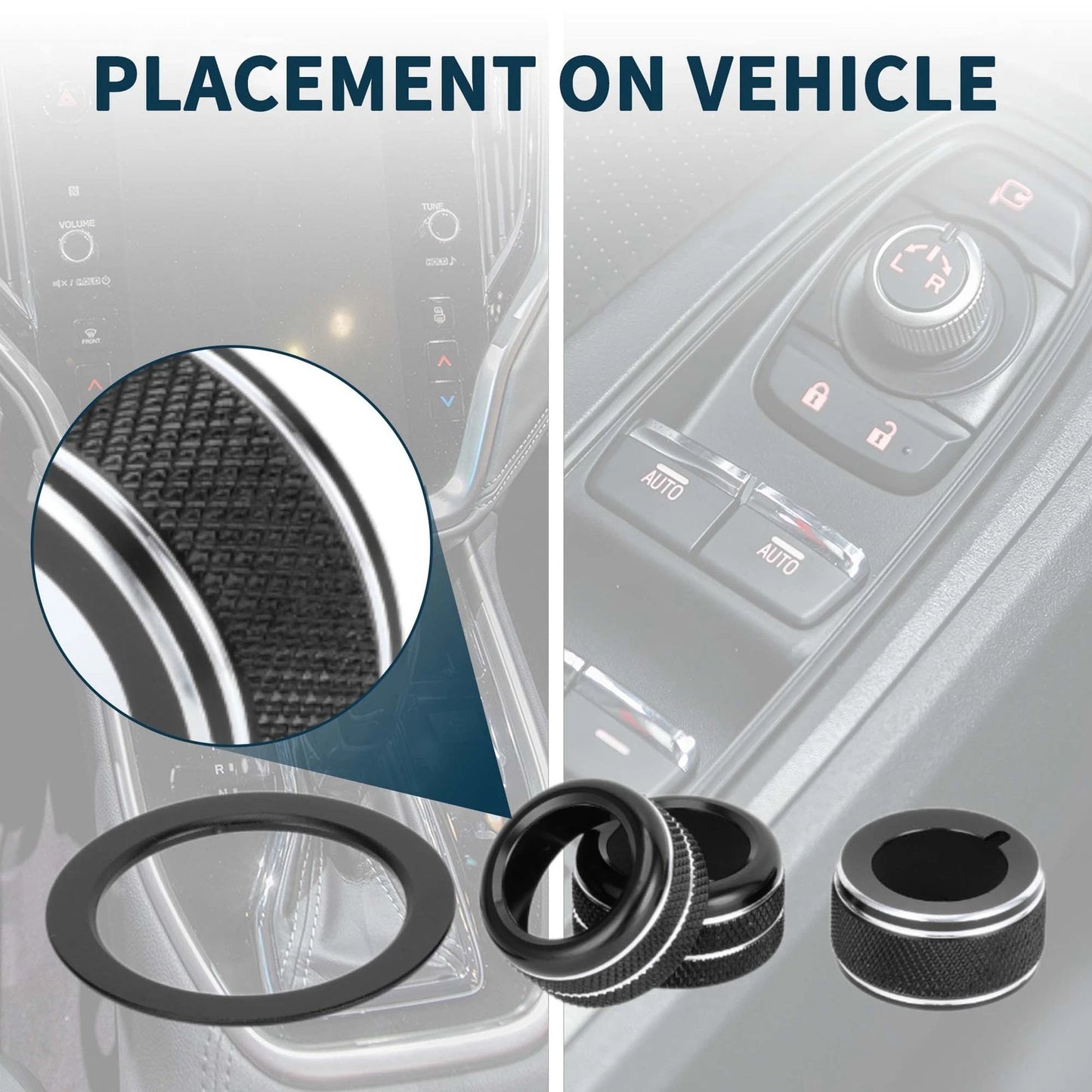 Set of 4 Media Tune Engine Start Mirror Knob Covers for Subaru WRX (2022–2023) Black