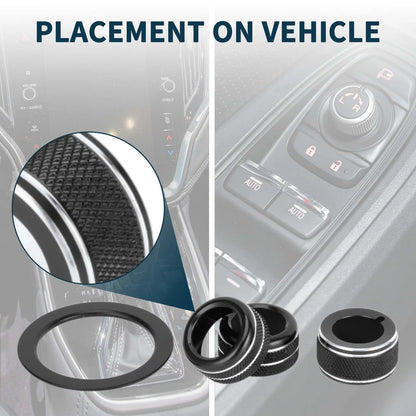 Set of 4 Media Tune Engine Start Mirror Knob Covers for Subaru WRX (2022–2023) Black