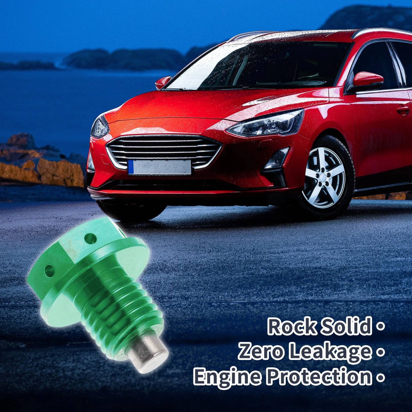M12x1.5 Magnetic Oil Drain Plug for Oil Pan (Titanium Alloy, Green)