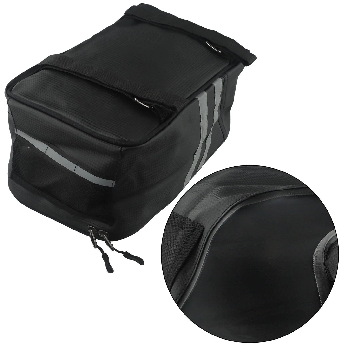 8L Tail Bag for Motorcycle PU Leather Waterproof Large Capacity Storage Bag