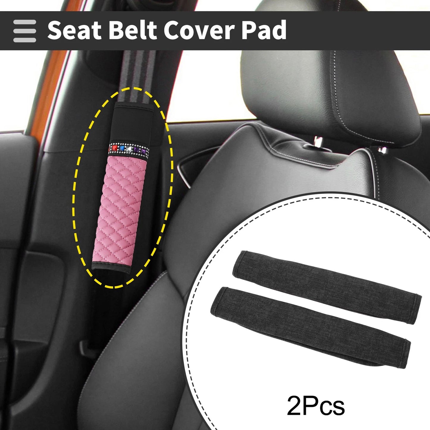 Set of 2 Grey Cat Paw Fleece Seat Belt Cover Pads 11.81"