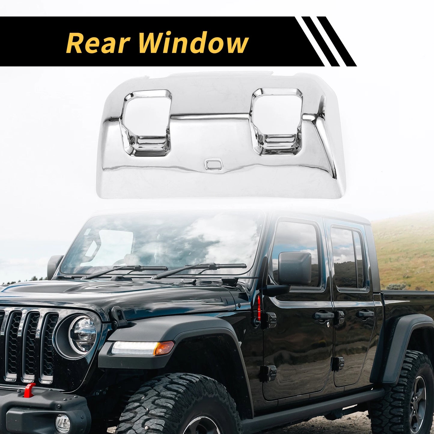 Rear Window Switch Panel Cover for Jeep Wrangler JL JLU (2018–2024) Gloss Silver Tone