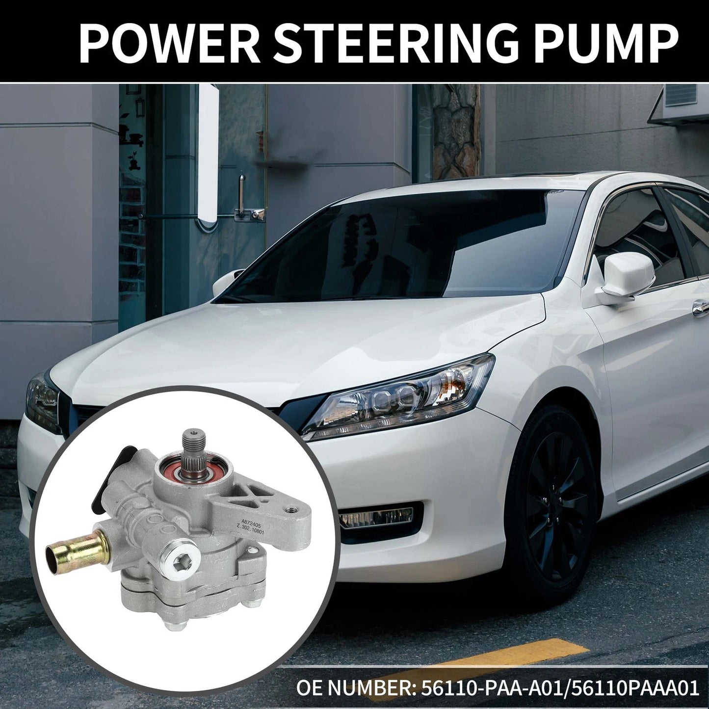 1 Pc Power Steering Pump No. 56110-PAA-A01 for Honda Accord (1998–2002)