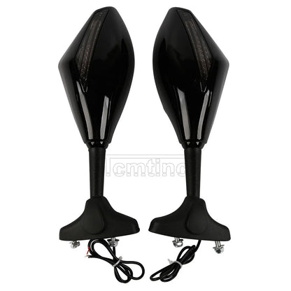 LED Turn Signal Rear View Side Mirrors for Yamaha YZF R6 (1999-2012) R6S (2006-2009)