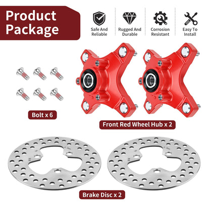 Front Wheel Hubs with Brake Discs for Honda Sportrax 400 TRX400EX (2002–2008)