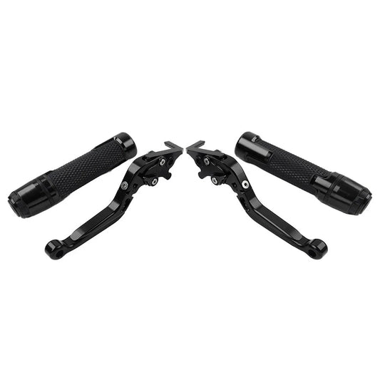 Black Extendable Brake Clutch Levers Grips Set for BMW C650GT C600 (2012-2016)