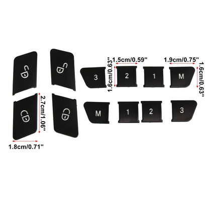 Car Door Lock Unlock Seat Button Cover Trim Set for Mercedes-Benz GLE500 (2016-2020)