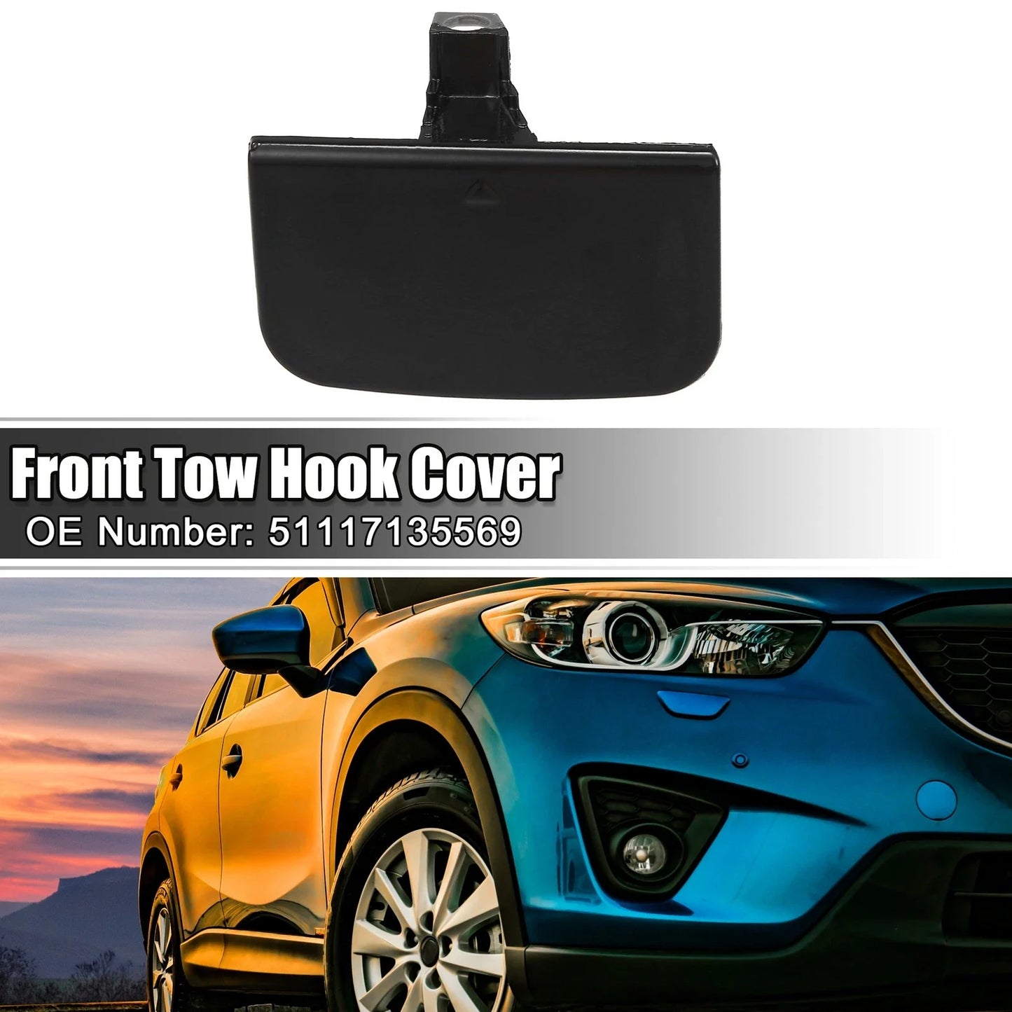 1 x Front Bumper Tow Hook Cover for BMW 7 Series 750Li 760i Black Gray