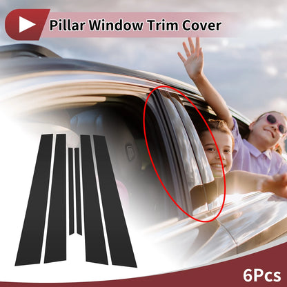 Set of 4 Door Pillar Window Trim for Mitsubishi Lancer (2002–2007) Black