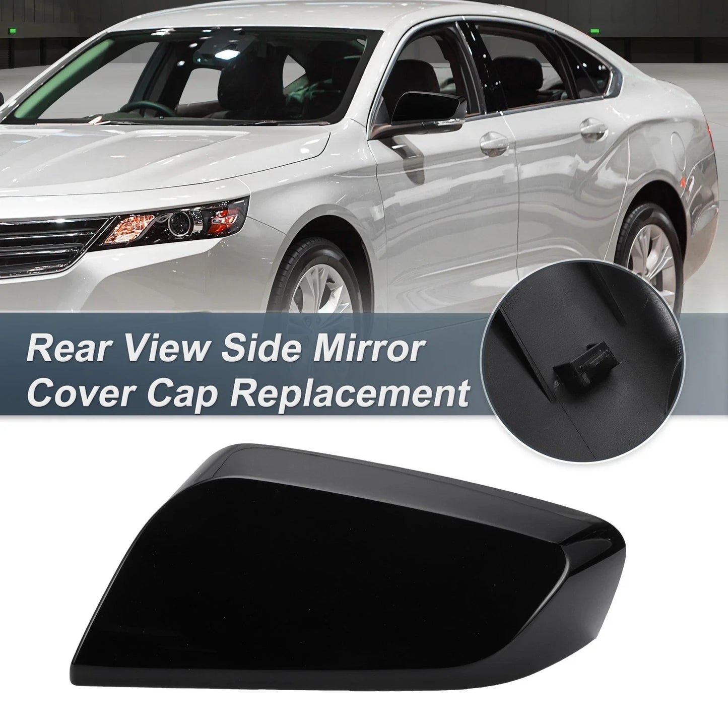 Gloss Black Left Side Rearview Mirror Cover for Chevrolet Impala (2014-2020)