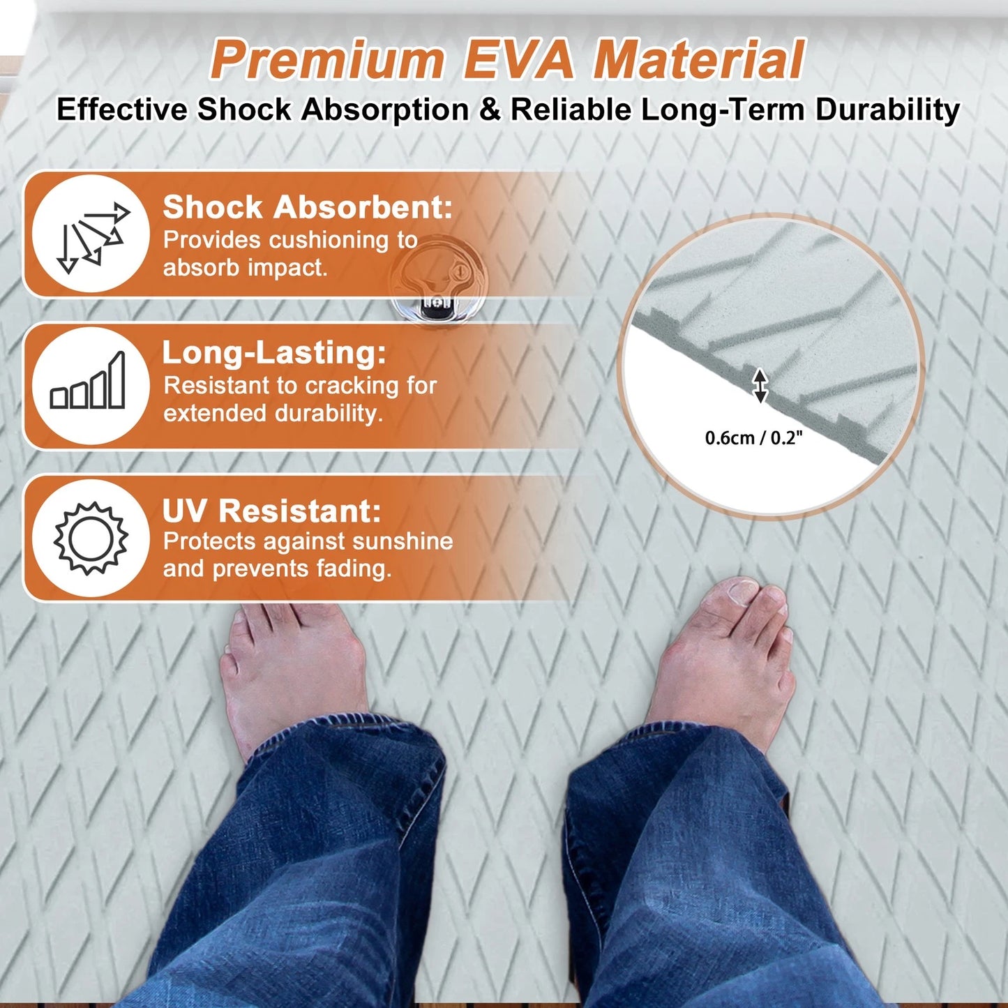 Self-Adhesive Boat Flooring Strip for Various Models (96" L x 17" W)