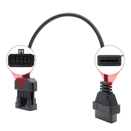 10 Pin to 16 Pin OBD2 Connector Adapter Cable for OPEL 1988-1996