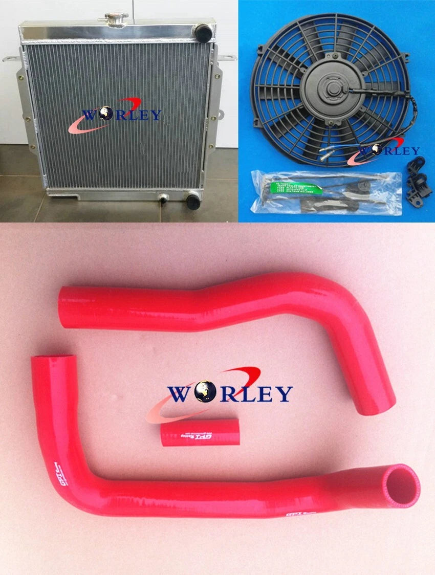 5 Rows Radiator & Fan & Hose for Toyota LandCruiser 75 Series (1984–1999)