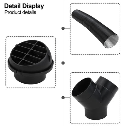 75mm Air Diesel Heater Exhaust Y Pipe 2 Outlets 4 Clamps