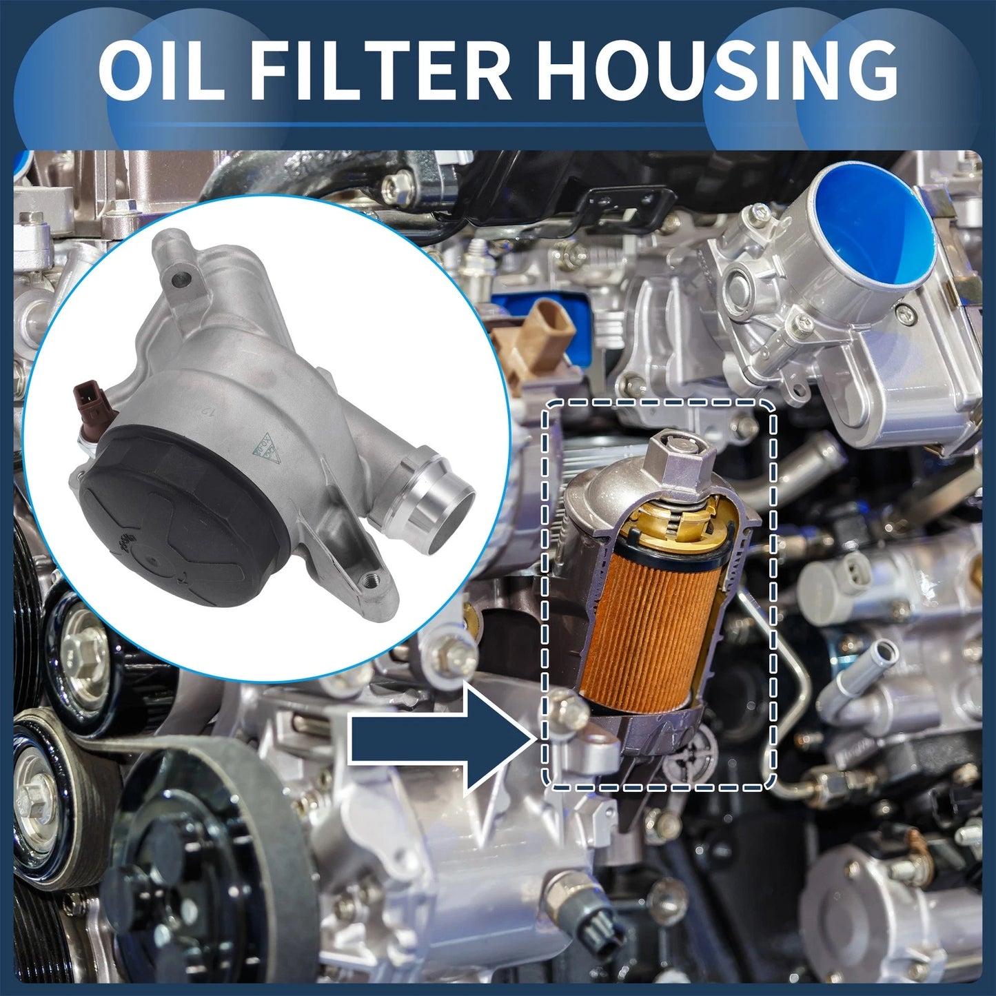 Engine Oil Filter Base Housing Assembly with Sensors No. 11428637812 for BMW 128i (2008–2013)