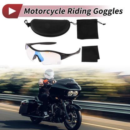 Set of 1 Motorcycle Riding Goggles for Universal Fit (Light Blue Lens)