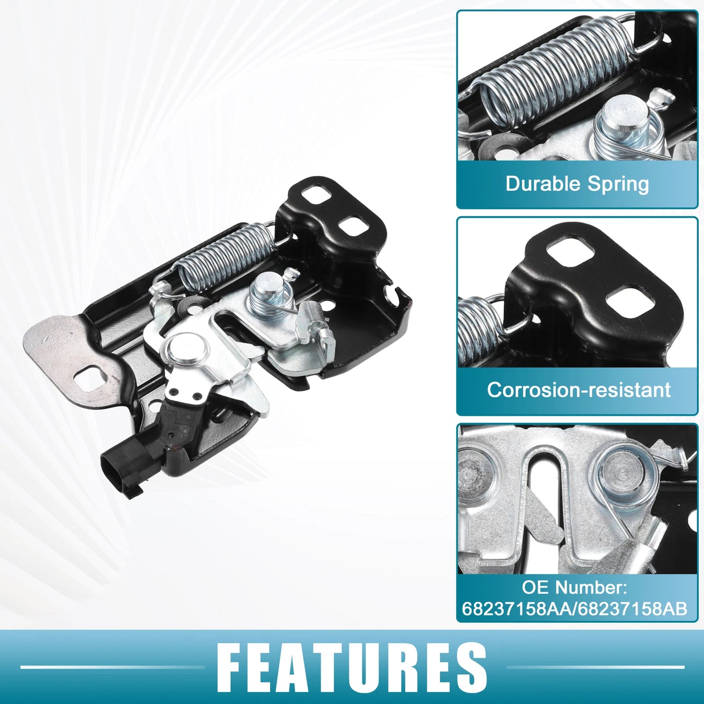 Hood Latch Lock Assembly No. 68237158AA/68237158AB for Jeep Cherokee (2014–2023)