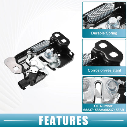 Hood Latch Lock Assembly No. 68237158AA/68237158AB for Jeep Cherokee (2014–2023)