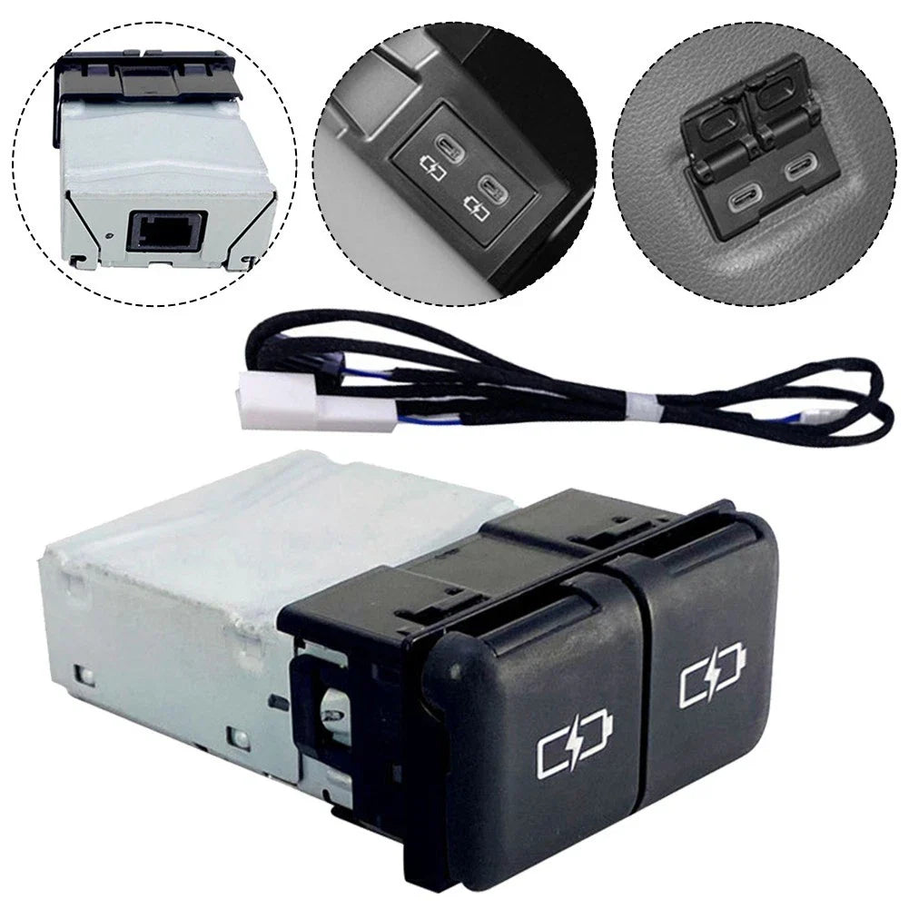 1PC Quick Charge Dual TYPE-C Interface Socket Fast Car Charger for Toyota