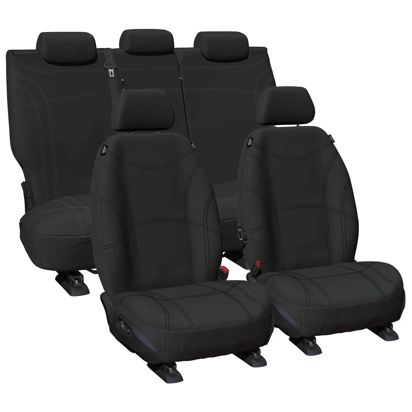 Front & Rear Black Neoprene Seat Covers for Nissan Navara NP300 (2017-2020)