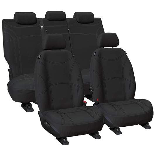 Front & Rear Black Neoprene Seat Covers for Nissan Navara NP300 (2017-2020)