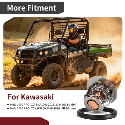 Thermostat w/ O-Ring for Kawasaki Mule 1000 PRO-DXT PRO-DX (2000–2008)