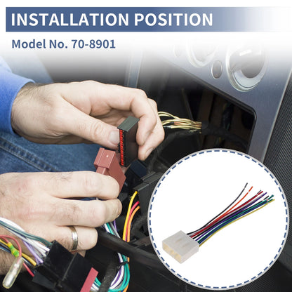 Set of 2 Car Stereo CD Player Wiring Harness 70-8901 for Suzuki Esteem (2001–2002)