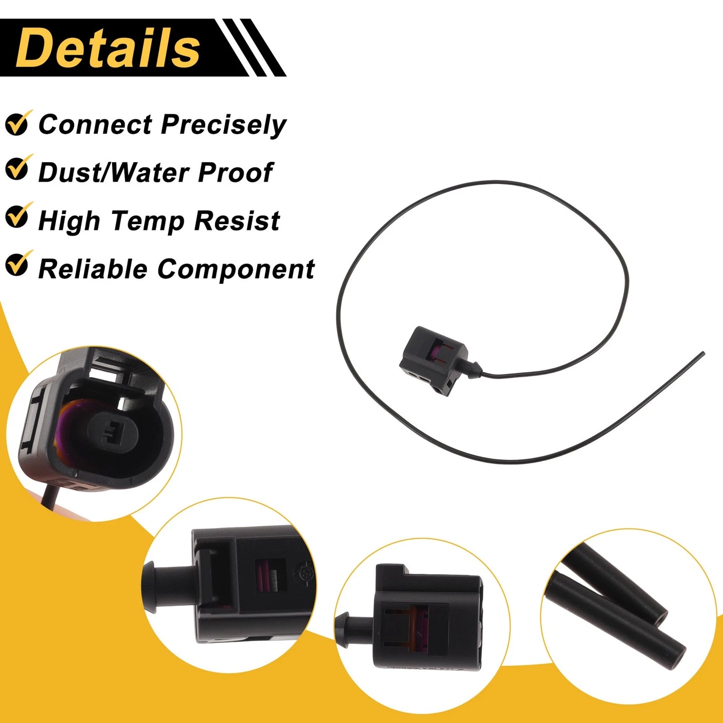 Set of 2 Fuel Pressure Sensor Connector Plug for Audi A4 (2003–2009) No. 1J0973701