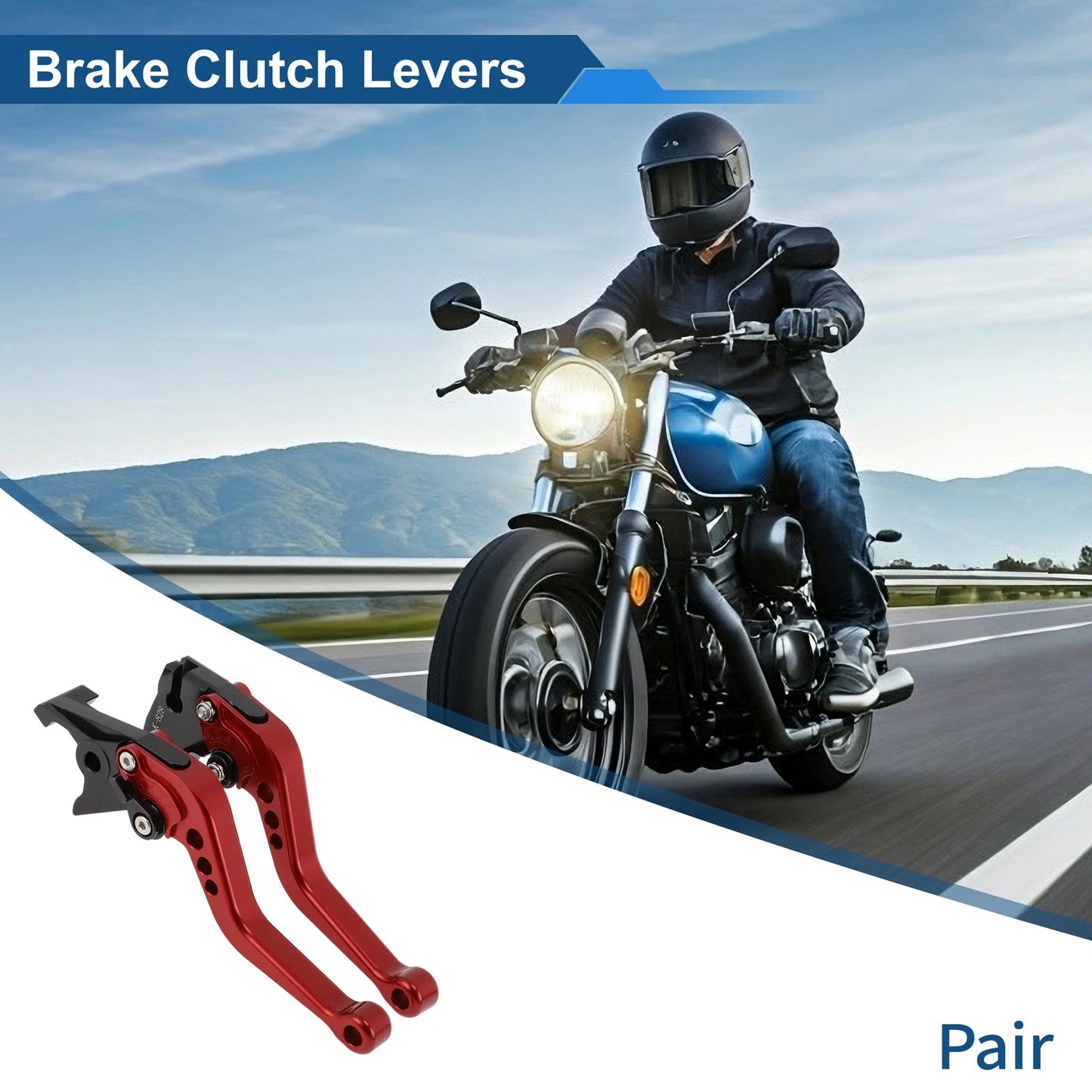 Adjustable Short Brake Clutch Lever for Kawasaki ZX6R/ZX636R/ZX6RR (2000–2004) Red