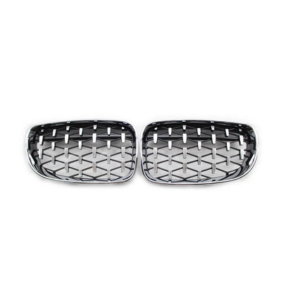 Chrome Black Diamond Front Kidney Grill for BMW 1 Series (2004-2013)