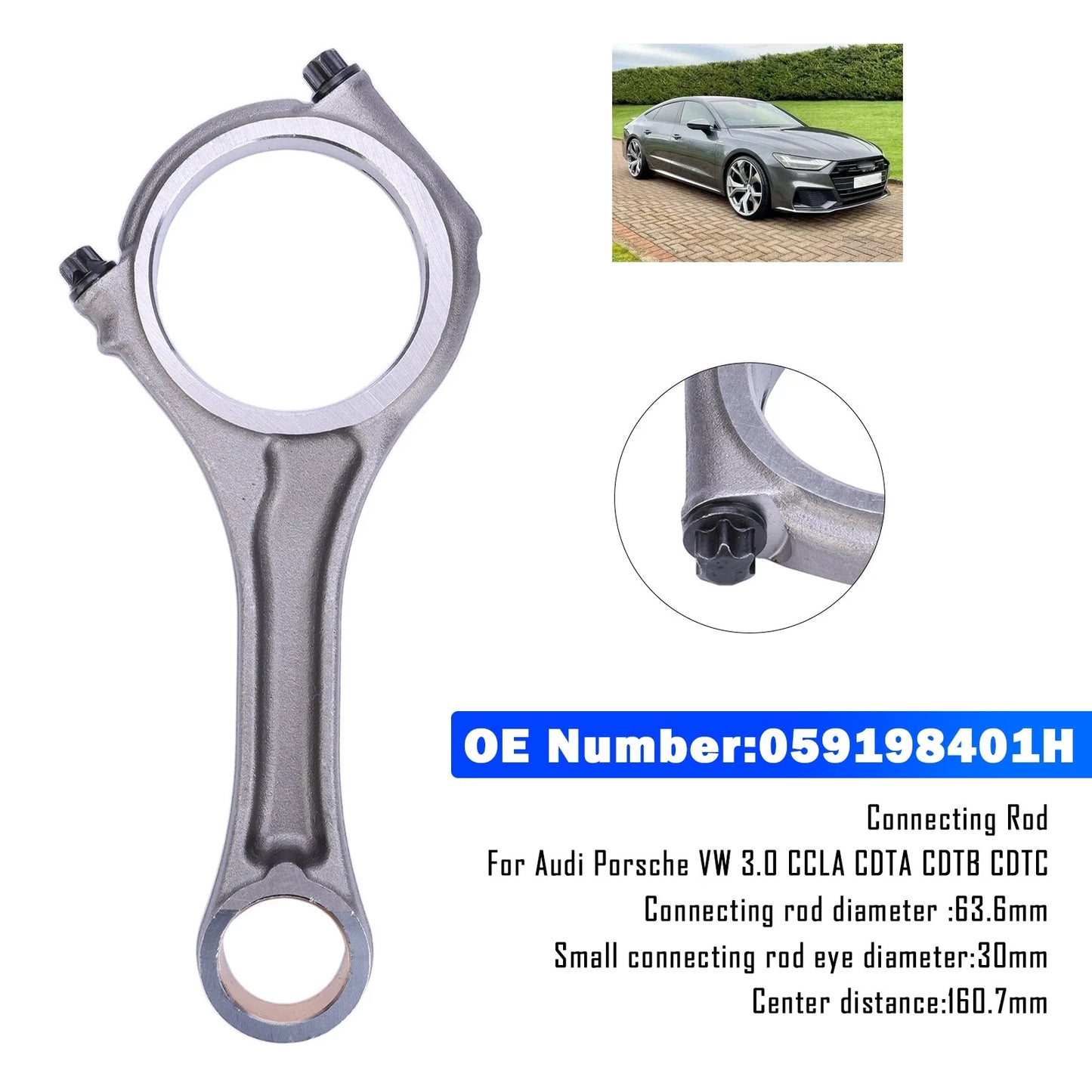 Connecting Rod 059198401N 059198401H for Audi Porsche VW 3.0 (CCLA-CDTC)