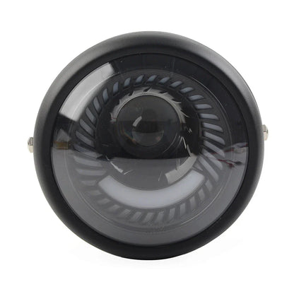 5-3/4" Switchback White LED Halo DRL Angel Eye Headlight for Motorcycle
