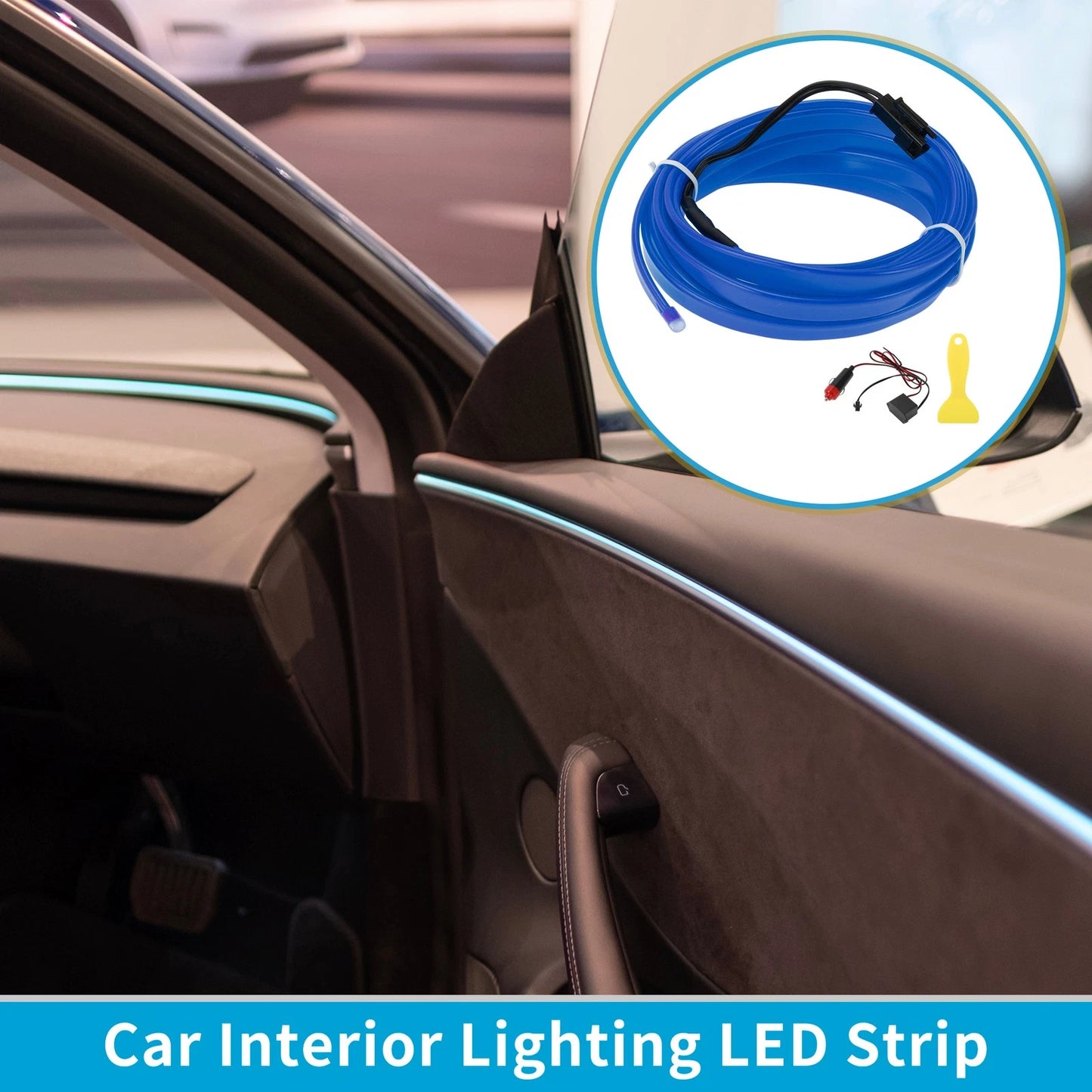 LED Strip Neon Wire Lighting for Universal Cars (12V) - Blue