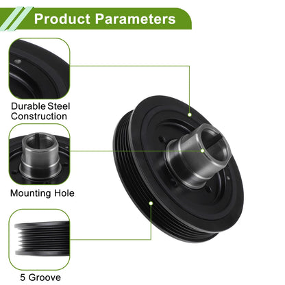 Harmonic Balancer Crank Pulley for Toyota 4Runner (13408-75030) Steel Black