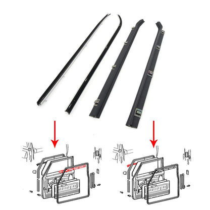 Front Door Glass Weatherstrip for Toyota Land Cruiser BJ40 FJ40 HJ45 (1975–1984)