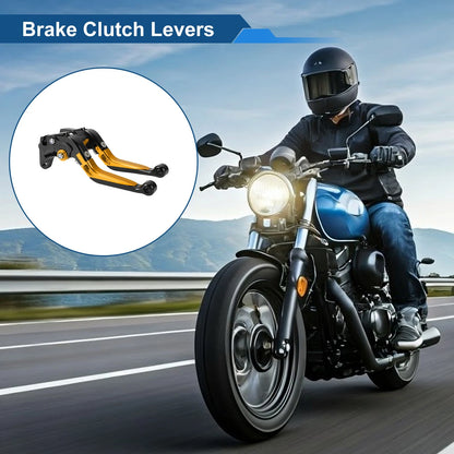 Adjustable Brake Clutch Lever for Yamaha WR125X (2009–2015) Black Gold Tone