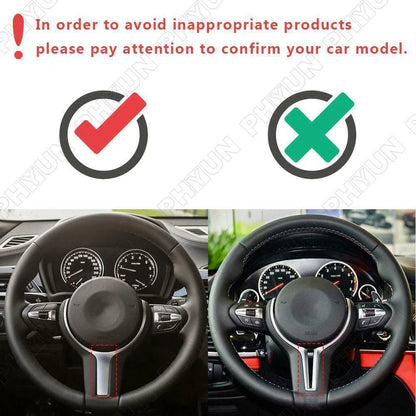 Carbon Fiber Look Steering Wheel Trim for BMW M-Sport F10 F06 F12 F13 F32 F33 (2011-2019)