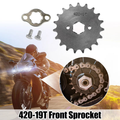 Set of 1 Front Engine Sprocket 420 19T 20mm for Dirt Bike Mini Bike